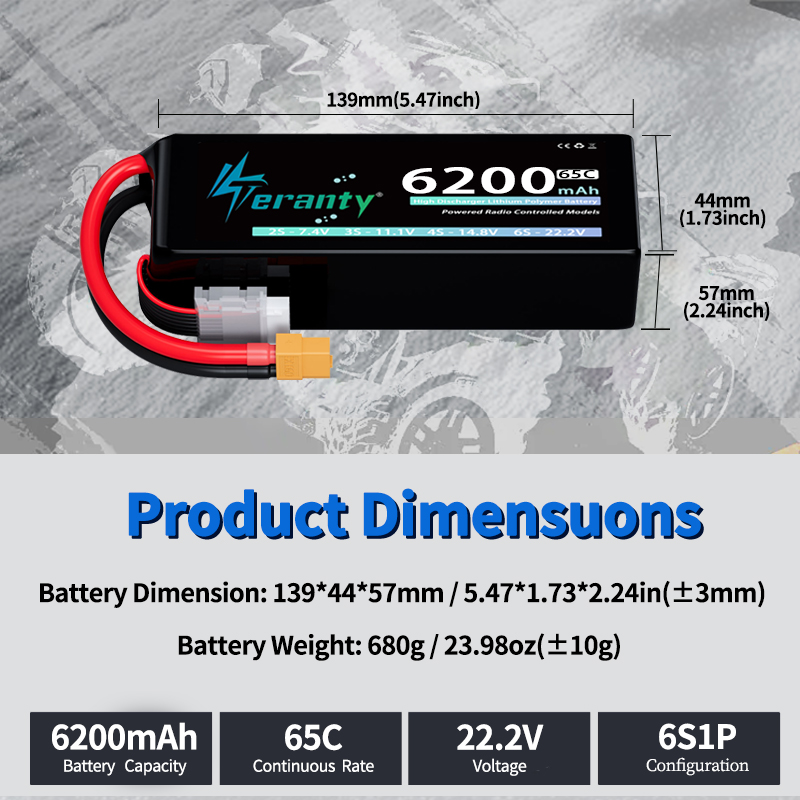 Batería Lipo TERANTY 6S de 620 - Rc Hobby Trucks reseña y precio